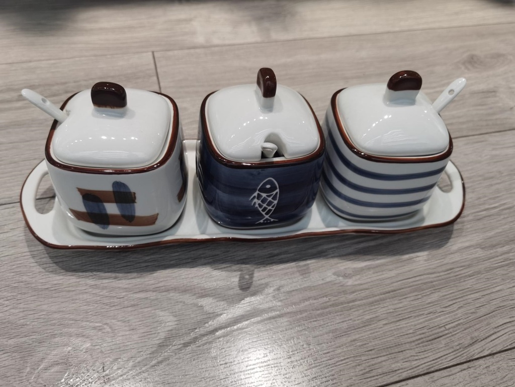 SQUARE HAND-PAINTED SEASONING JAR B 20/CS