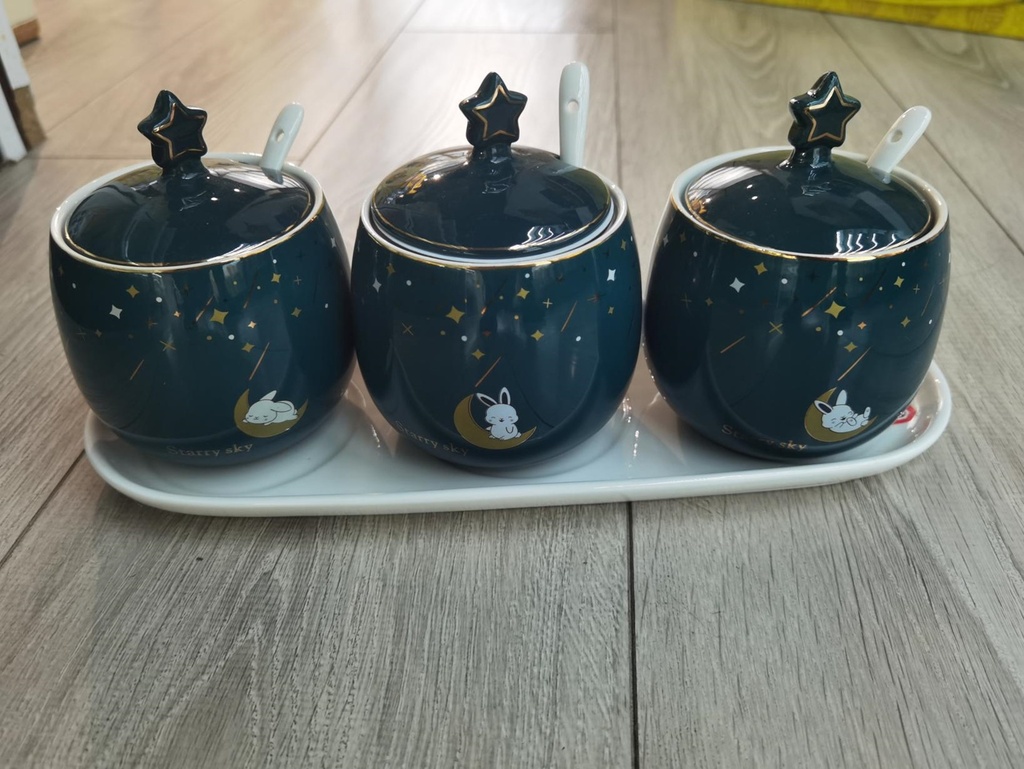 XINYUAN XIANGDUO COLORFUL 4PCS STAR CHEF SEASONING JAR 191282 15/CS