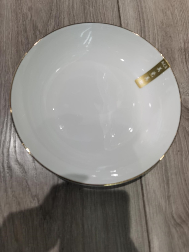 XIANGZHIHAO GOLD INLAID JADE 8" RICE PLATE 10/PK 60/CS