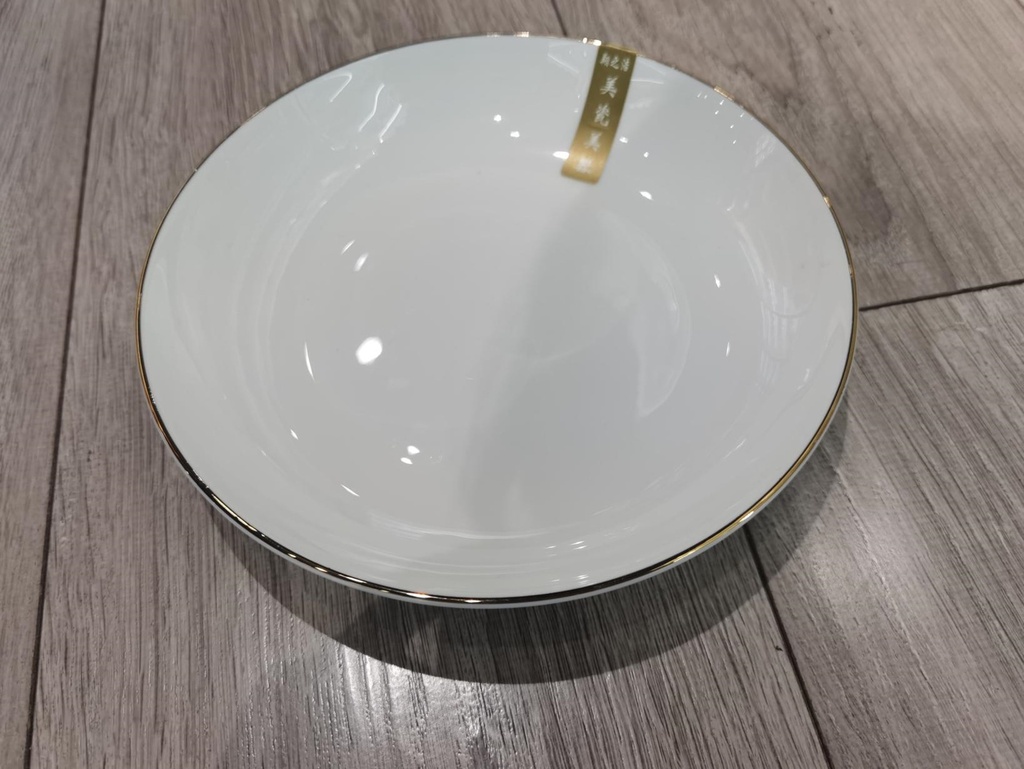XIANG ZHIHAO GOLD INLAID JADE 8" PLATE 9/PK 72/CS