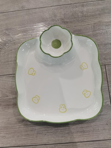GREEN LILY OF THE VALLEY 10" DUMPLING PLATE 5/PK 30/CS