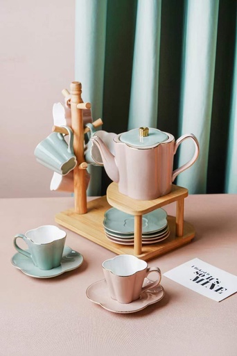 13 PCS COFFEE SET PINK 6/CS