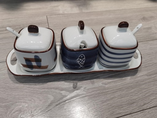 SQUARE HAND-PAINTED SEASONING JAR B 20/CS