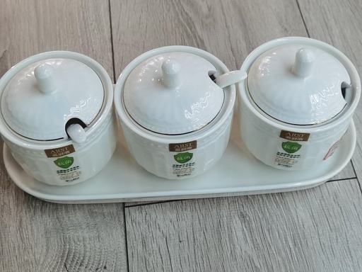 YACHENG DE MILAN ANTIBACTERIAL 3PCS SEASONING JAR S19-260 8/CS
