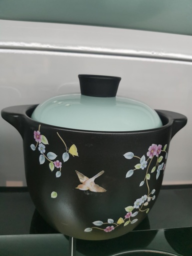 冠3000ml加高汤锅花鸟（蓝色盖) 6/CS