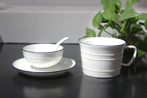 蓝边4头餐具 12/CS