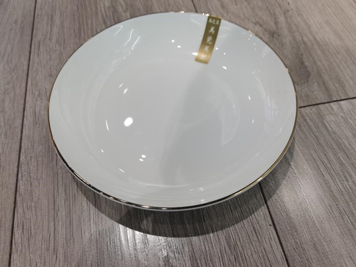 XIANG ZHIHAO GOLD INLAID JADE 8" PLATE 9/PK 72/CS