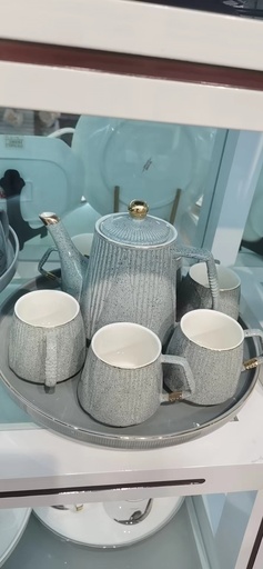 1211 GOLD-PAINTED TEA SET GRAY 6/CS