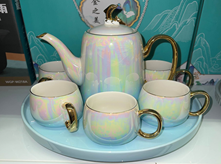 1189 GRADIENT BLUE TEA SET 6/CS